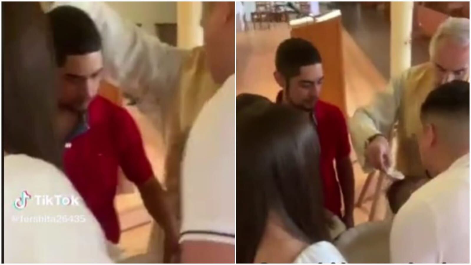 El sacerdote expresó su molestia con el papá del menor que bautizaban.