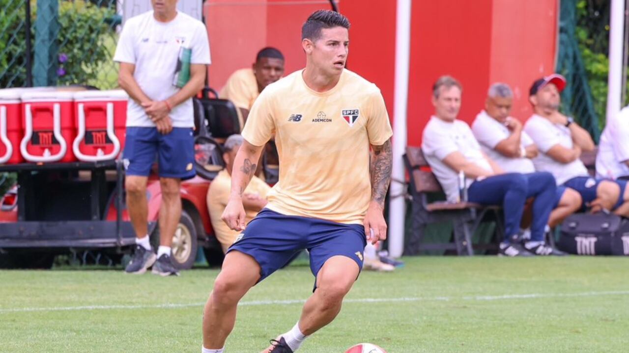 James Rodríguez en las primeras prácticas del 2024 con São Paulo