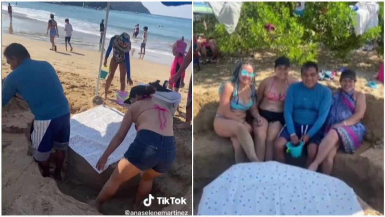 Creatividad de familia mexicana en la playa acumula casi 20 millones de visualizaciones en TikTok.