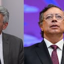 De izquierda a derecha: Enrique Gómez y Gustavo Petro.