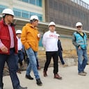 El alcalde Juan Carlos Saldarriaga, y el gobernador Nicolás García, hicieron un recorrido al patio portal de TransMilenio en Soacha.