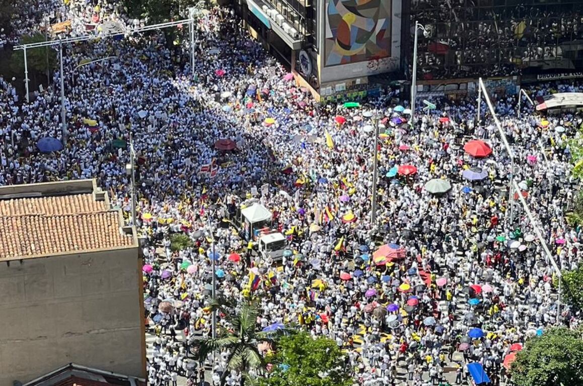 La concentración para la movilización inició en la Oriental con La Playa, en el centro de Medellín.