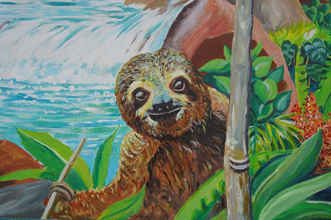 El mural fue pintado con apoyo del complejo turístico.