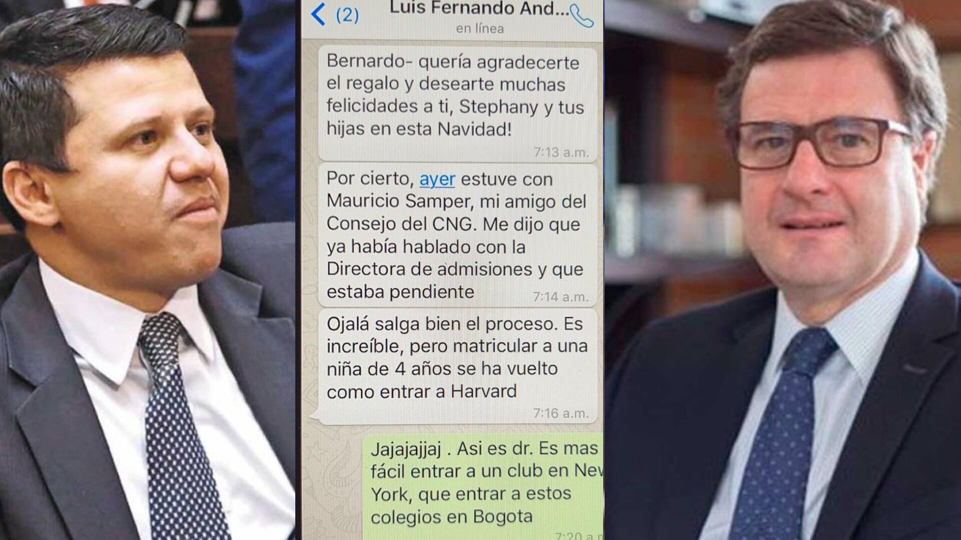 Chat de Bernardo Elías con Luis Fernando Andrade