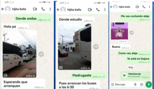 El chat de María Alejandra y su padre