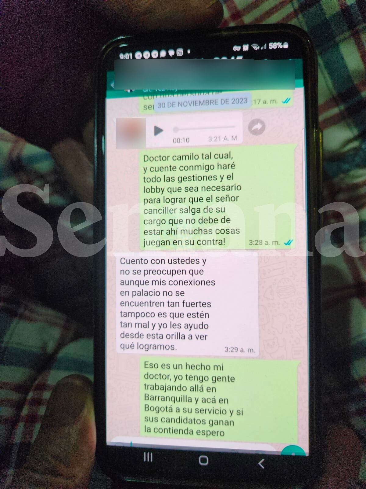 Mensaje al canciller Leyva