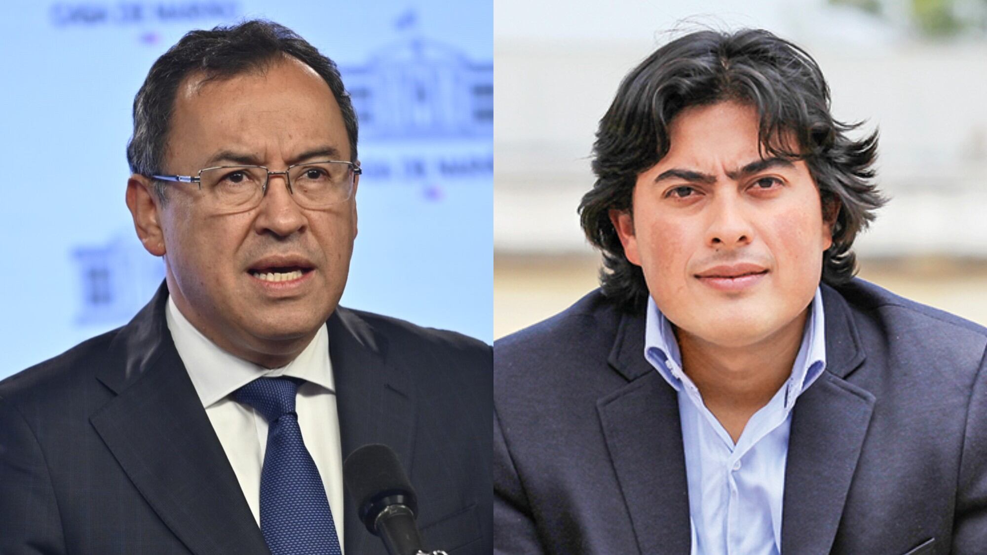 Alfonso Prada, ministro del Interior, y Nicolás Petro.