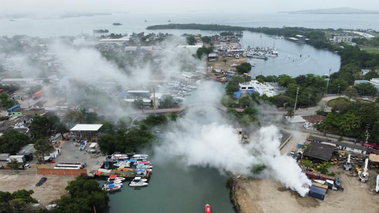 La nube de humo cubrió varios sectores de la ciudad.