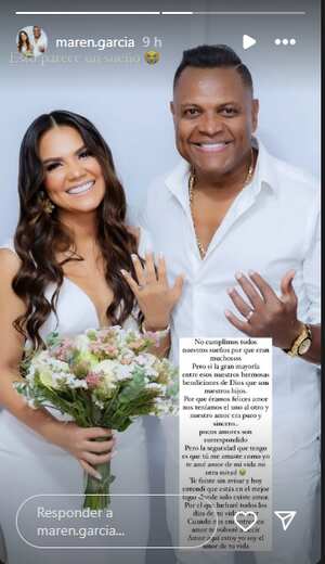 Maren García, esposa de Omar Geles, publicó emotiva fotografía junto a su esposo y le dedicó emotivo mensaje.