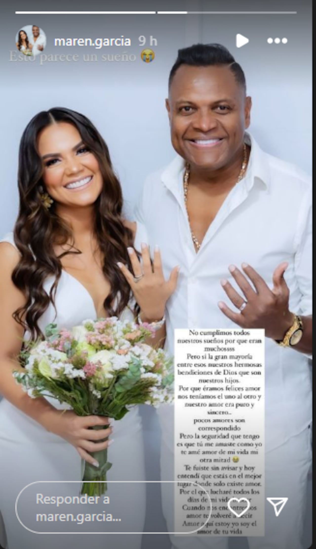Maren García, esposa de Omar Geles, publicó emotiva fotografía junto a su esposo y le dedicó emotivo mensaje.