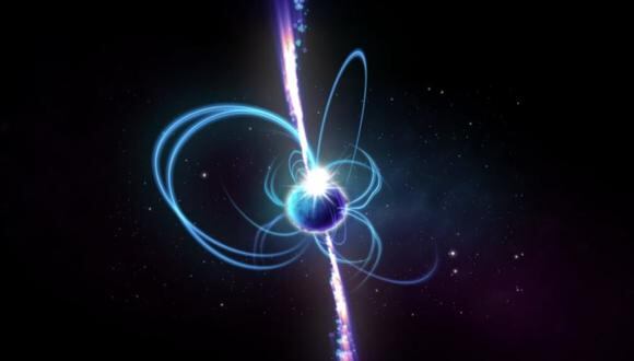 La impresión de un artista de cómo se vería el objeto si fuera un magnetar.