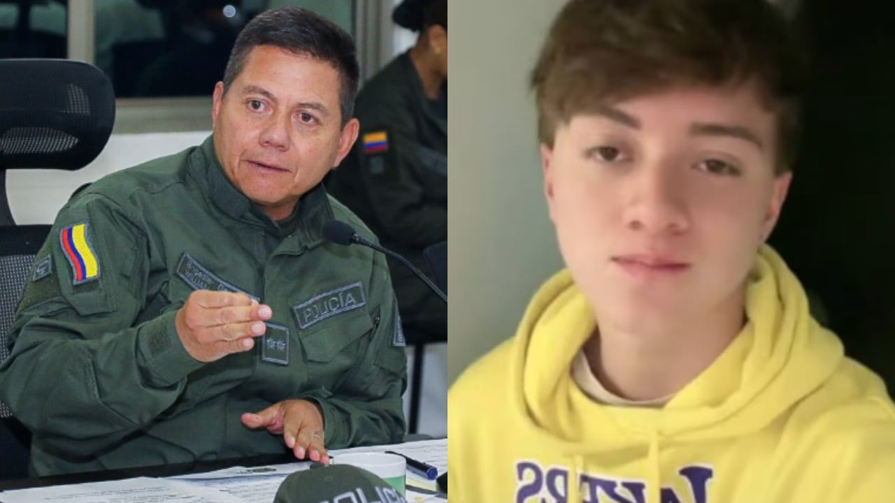 William Rincón, director de la Policía, y su hijo Juan Felipe Rincón.