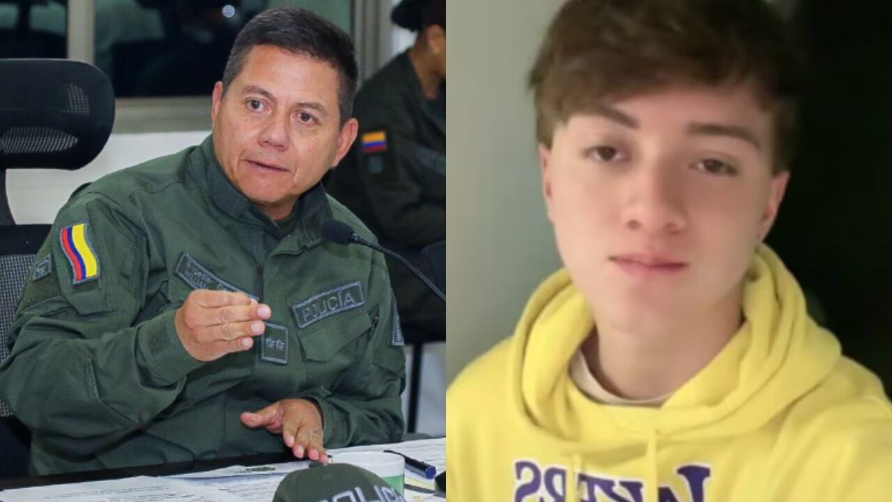 William Rincón, director de la Policía, y su hijo Juan Felipe Rincón.