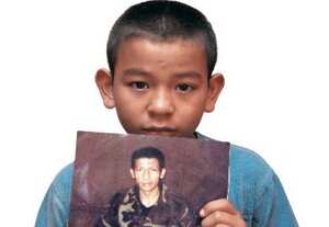 Johan Steven Martínez, hijo del cabo secuestrado José Libio Martínez.