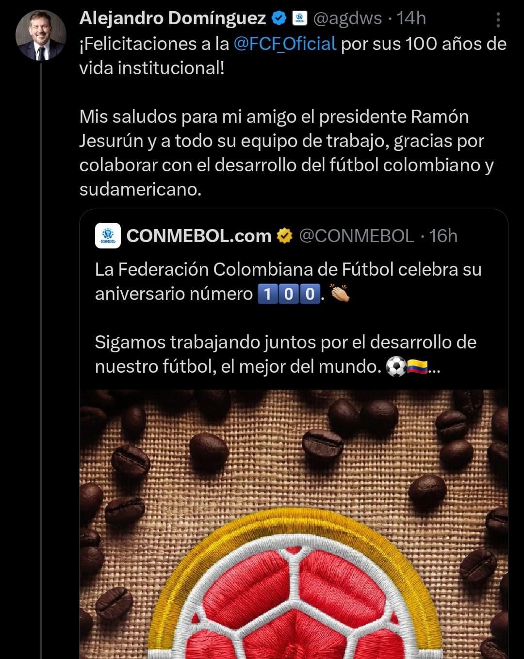 Presidente de Conmebol lanzó mensaje a Ramón Jesurún y la FCF