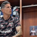 James Rodríguez en el camerino de Sao Paulo