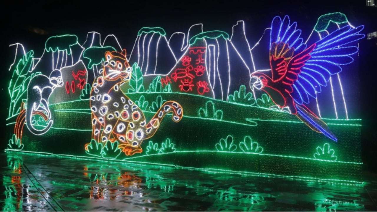 Alumbrados navideños en Medellín en 2021.