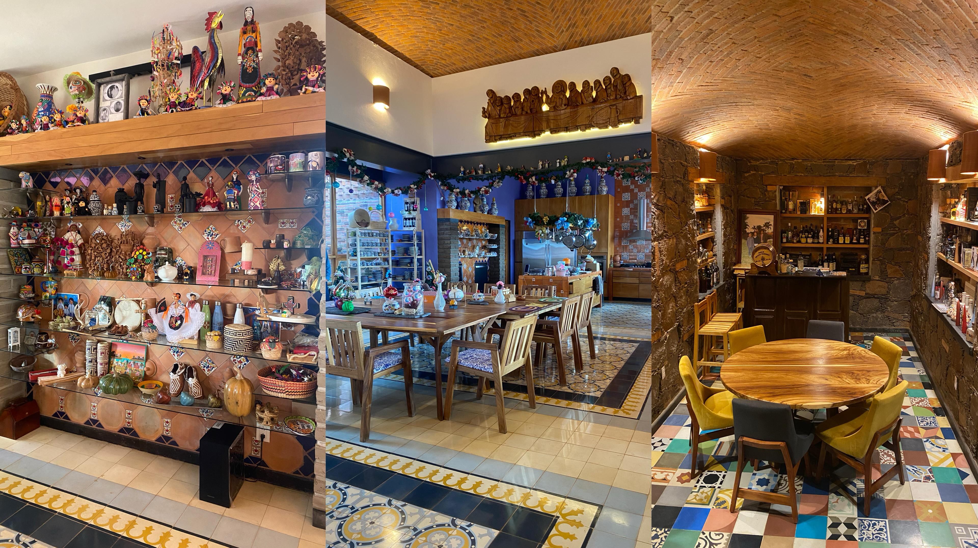 El stand de las artesanías, la cocina y la caba en la casa de Clara Hernández.