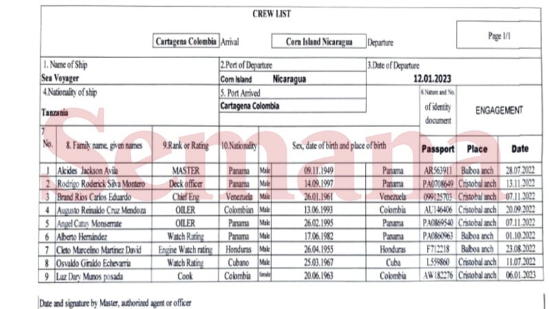 Tripulantes de la embarcación.
