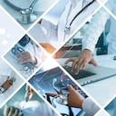 Médico de atención médica que trabaja en el hospital con un equipo profesional de médico, asistente de enfermería, investigación y desarrollo de laboratorio. Servicio de tecnología médica para solucionar problema de salud de las personas