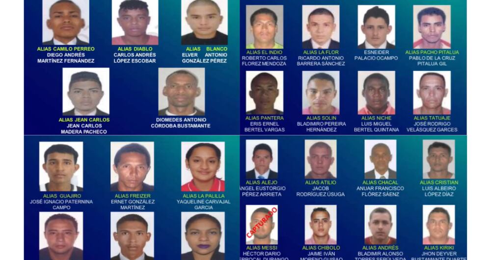 Cartel de los más buscados del Clan del Golfo.