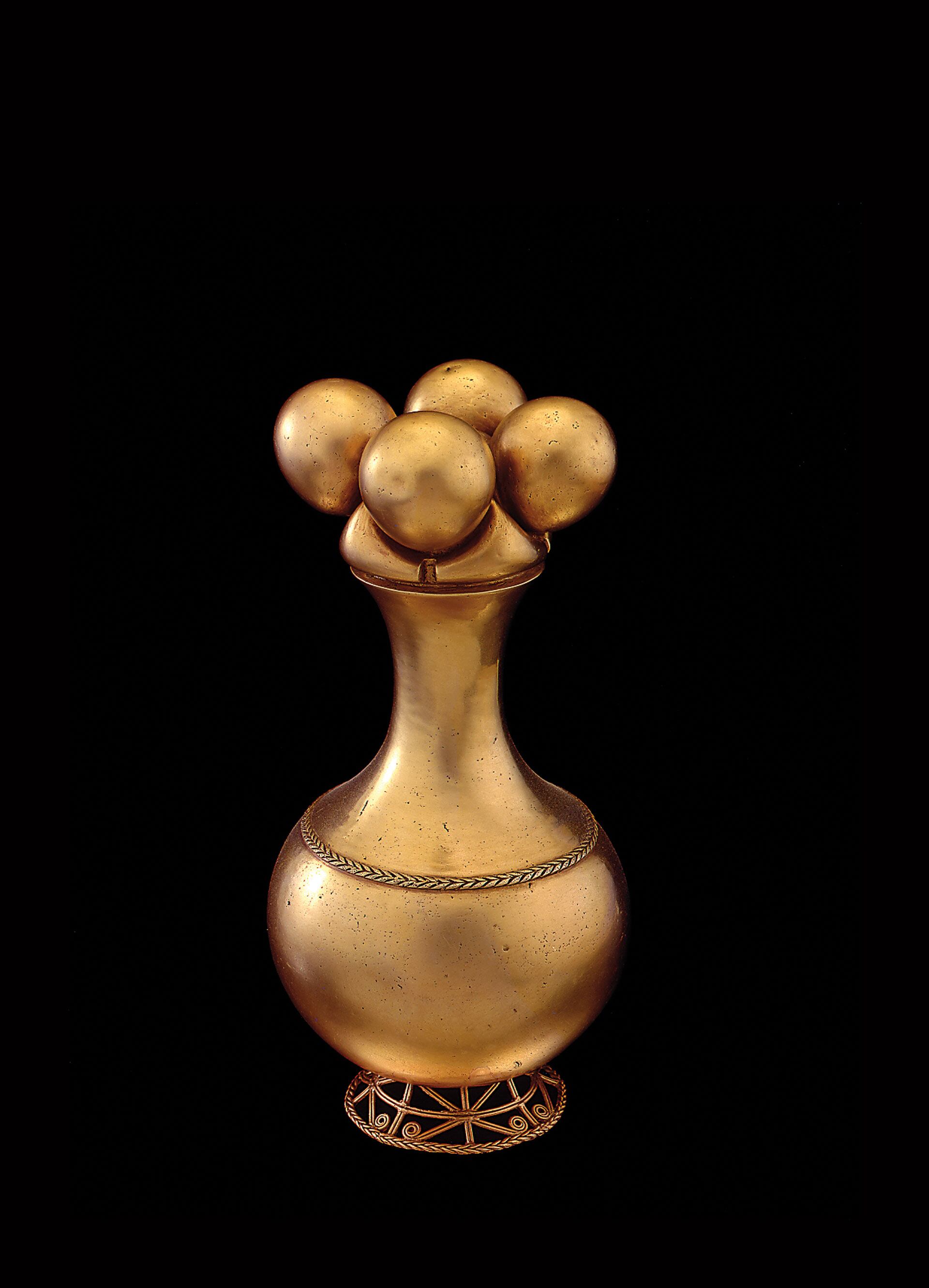 Recipiente fitomorfo para cal (poporo Quimbaya)