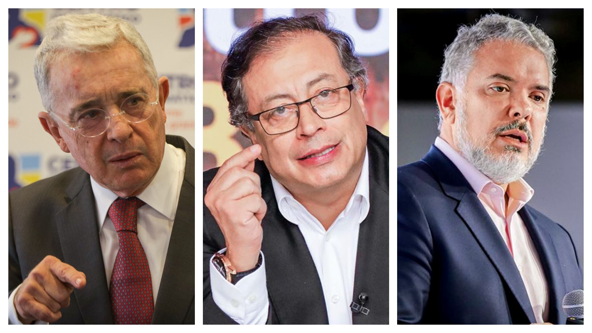 Álvaro Uribe, Gustavo Petro e Iván Duque