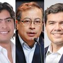 Mario Burgos Nicolás Petro, Gustavo Petro y Mauricio Pava