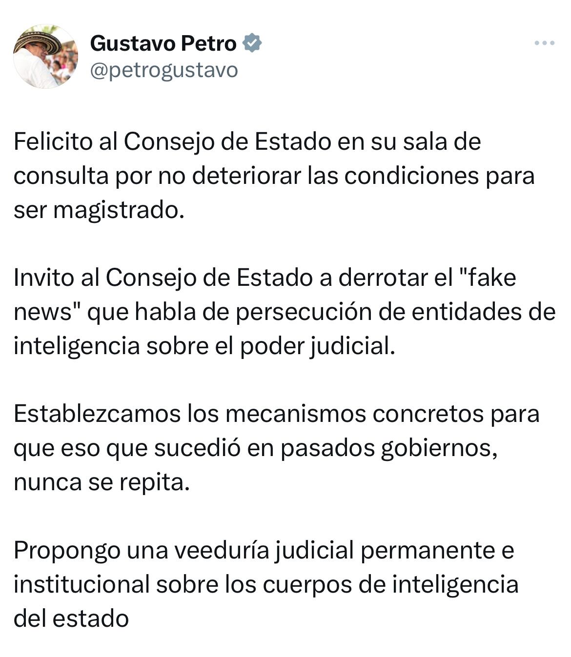 Mensaje presidente Gustavo Petro
