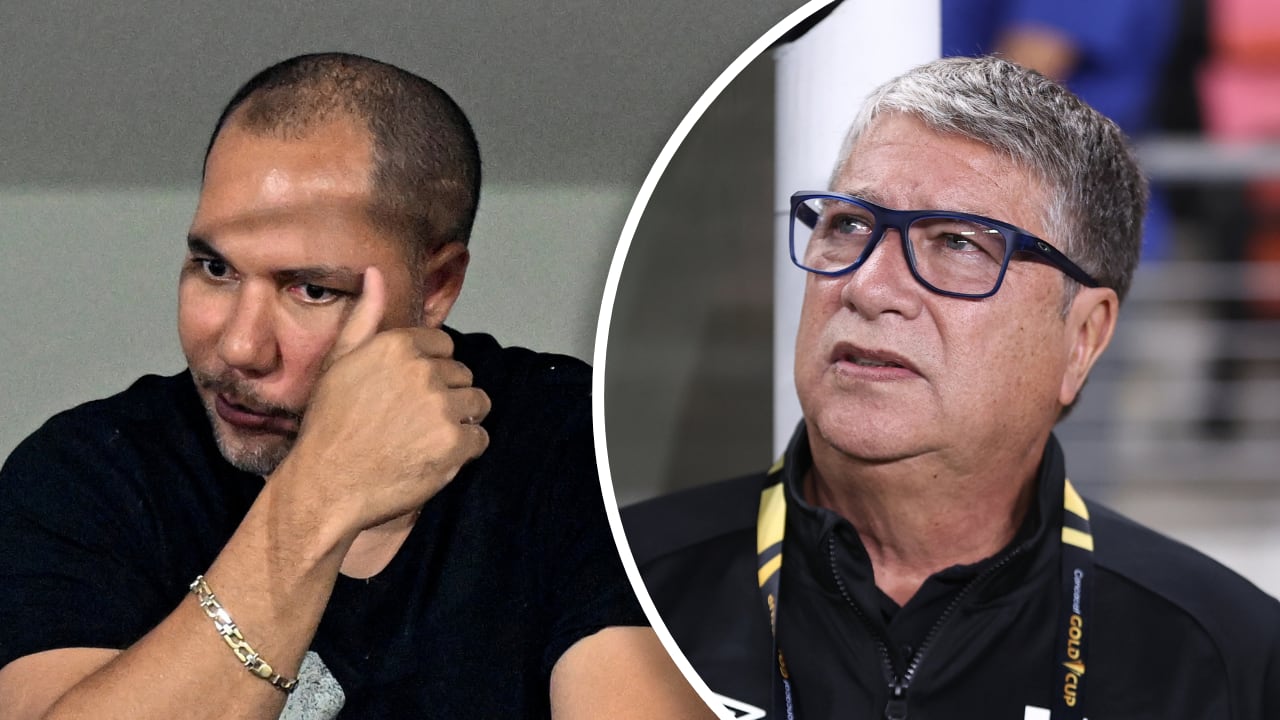 Hernán Darío Bolillo Gómez (der.) puso en duda su cargo y le dejó mensaje al presidente de la Federación Salvadoreña de Fútbol, Yamil Bukele (izq.).