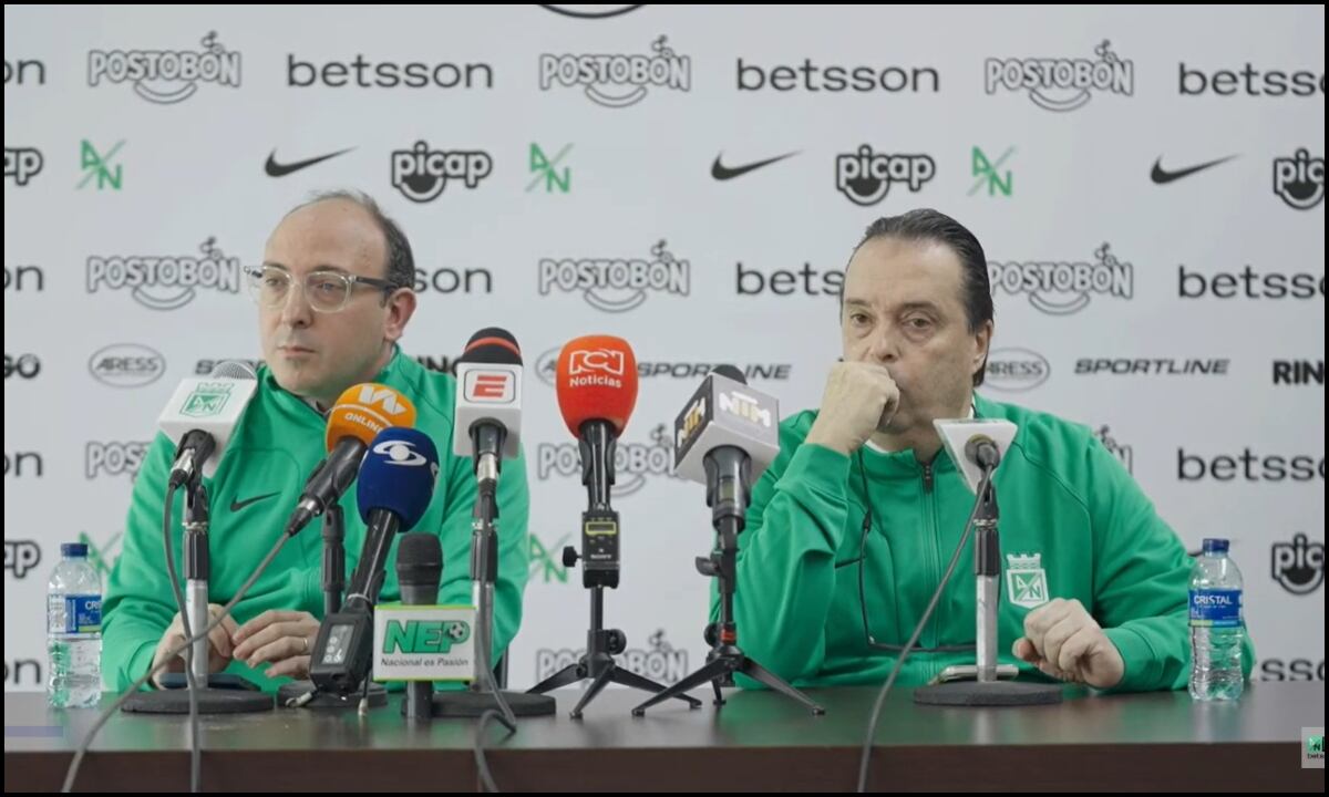 Esteban Escobar y Mauricio Navarro, director deportivo y presidente de Nacional