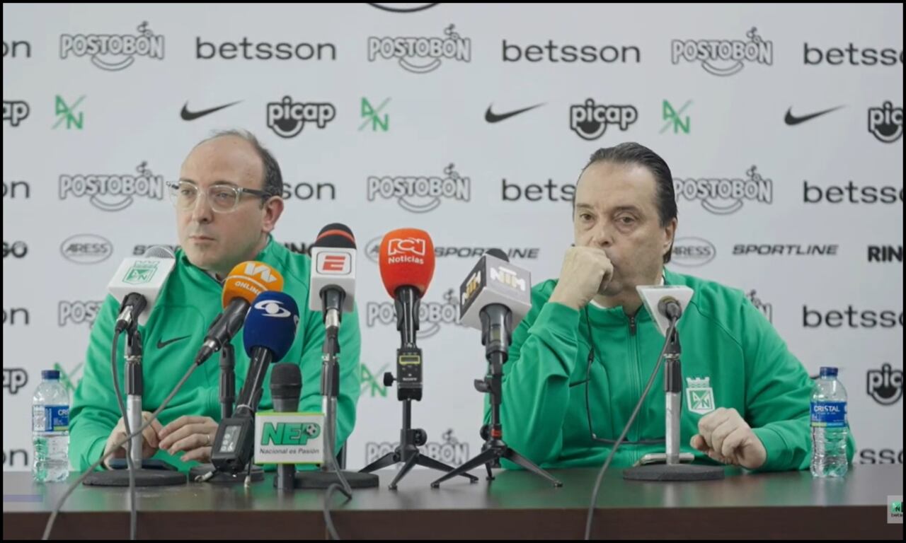 Esteban Escobar y Mauricio Navarro, director deportivo y presidente de Nacional