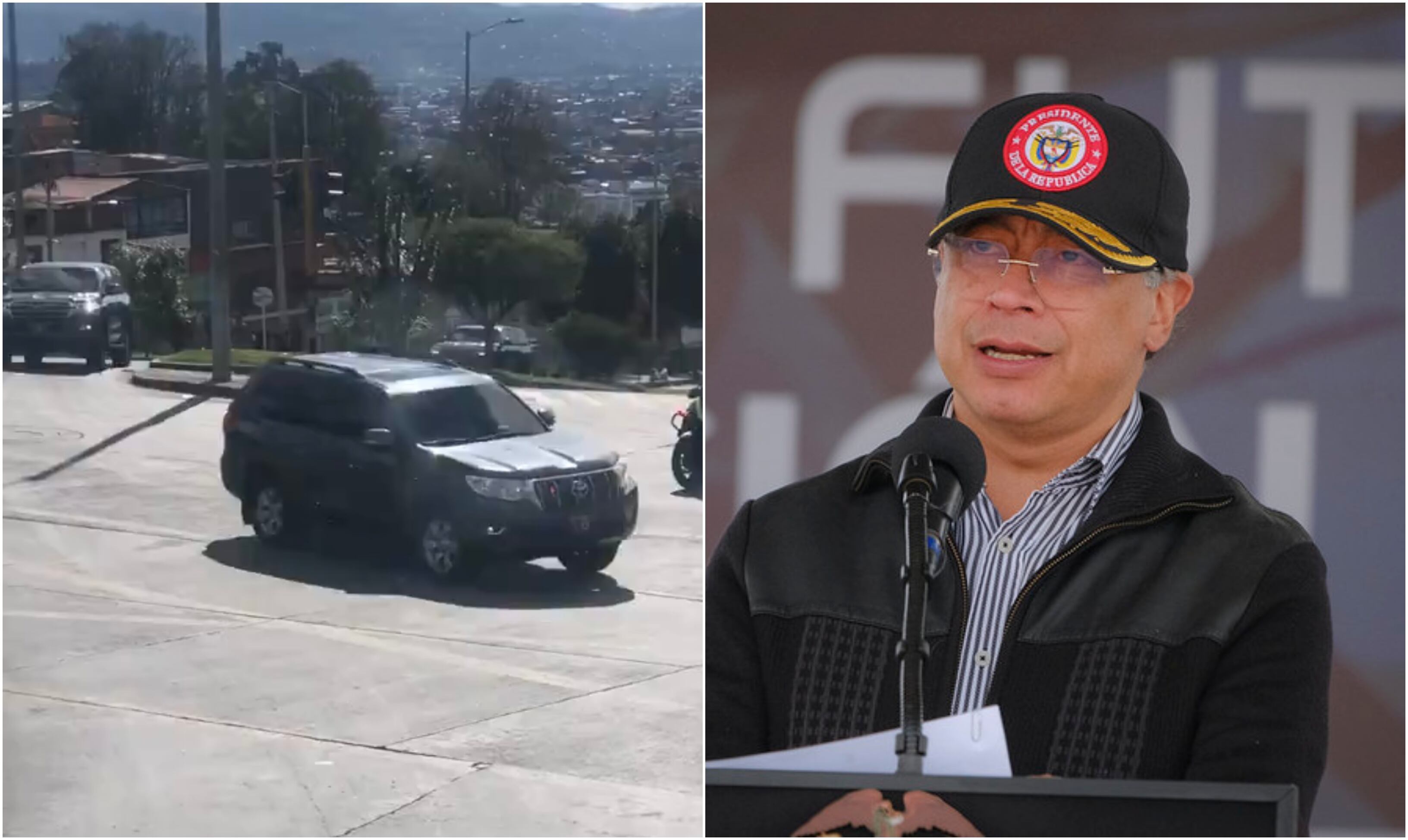 Gustavo Petro y la caravana presidencial