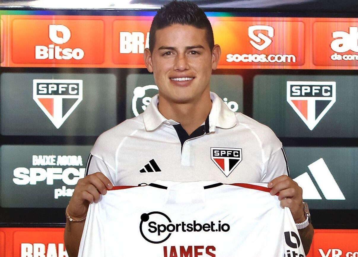 El volante James Rodríguez fue presentado por Sao Paulo.