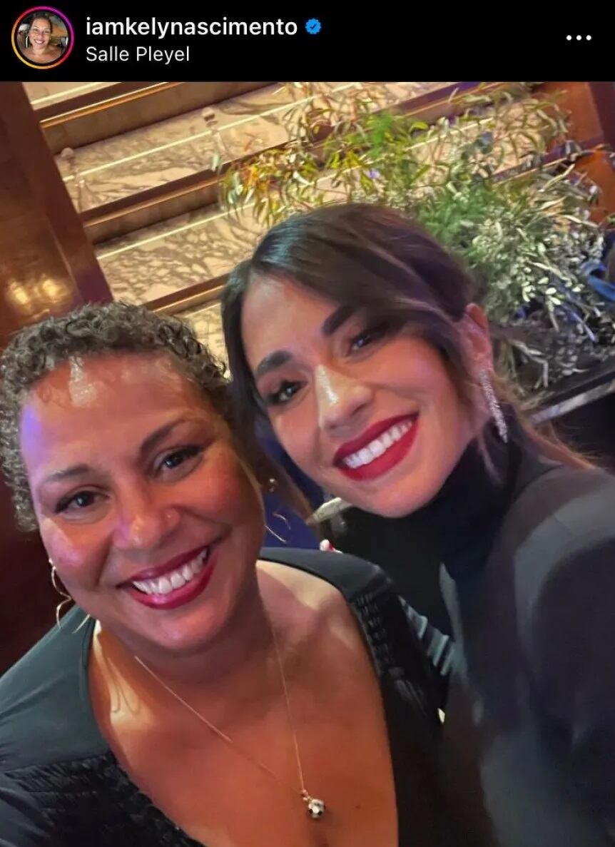 Kely Nascimiento, hija de Pelé, y Antonela Roccuzzo, esposa de Messi.