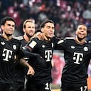 Luis Díaz, Harry Kane, Jamal Musiala y Michael Olise, del Bayern Múnich. Uno está en la mira del Real Madrid