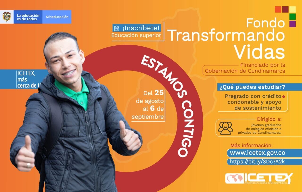 Jóvenes de Cundinamarca podrán cursar su pregrado con crédito no reembolsable