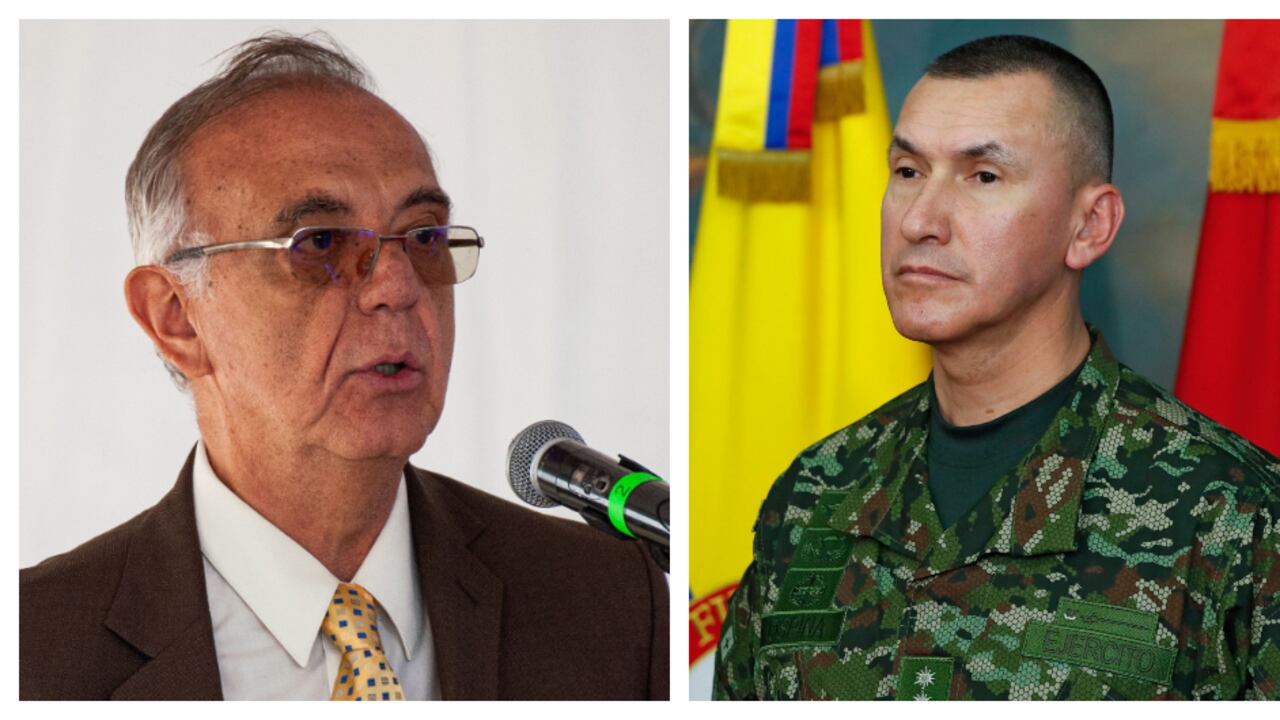 El ministro de Defensa, Iván Velásquez, y el general Luis Mauricio Ospina