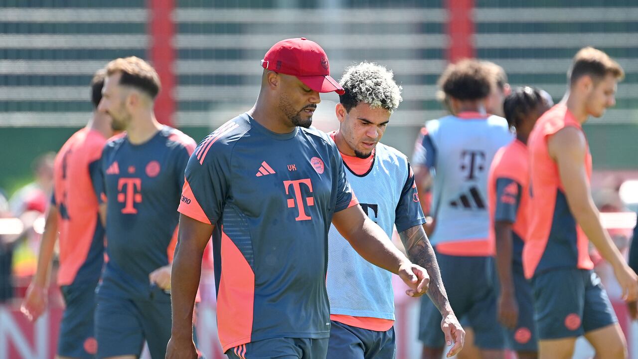 Luis Díaz en una de las prácticas del Bayern Múnich de Alemania