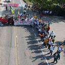 Protesta en la vía Bucaramanga - Barrancabermeja.
