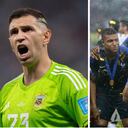 Dibu Martínez fue insultado por Adil Rami, jugador francés.