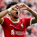 Luis Díaz festeja un gol con el Liverpool