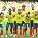 Selección Colombia en su juego ante Brasil
