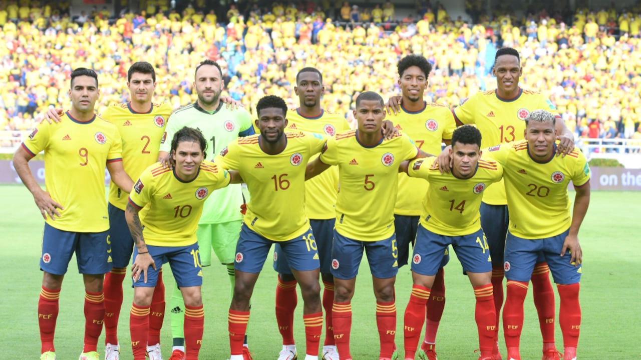 Selección Colombia en su juego ante Brasil