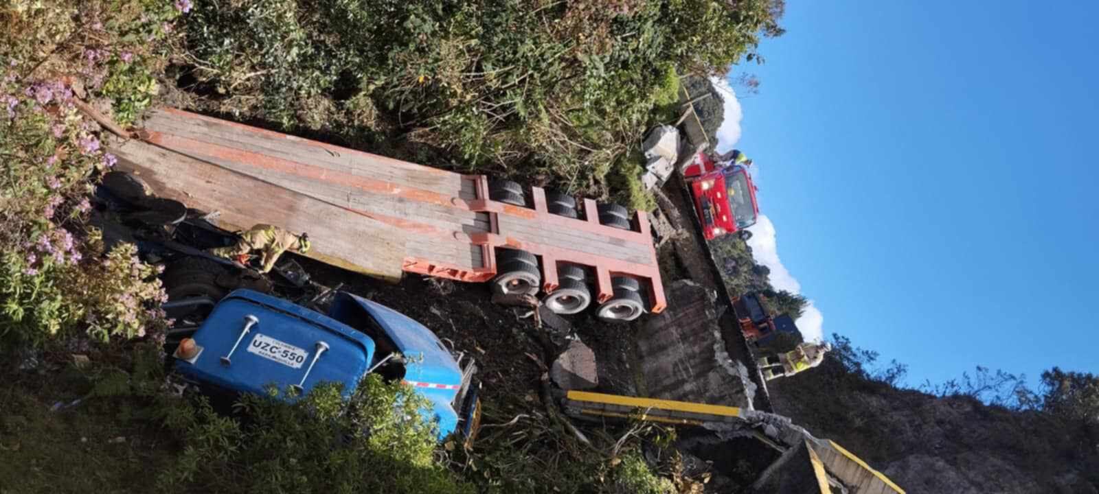 Accidente en La Línea, este lunes 14 de abril.
