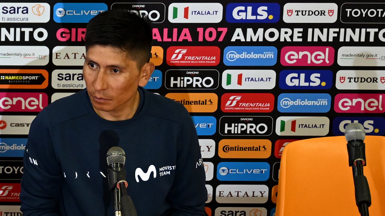 Nairo Quintana en rueda de prensa este 2 de mayo de 2024