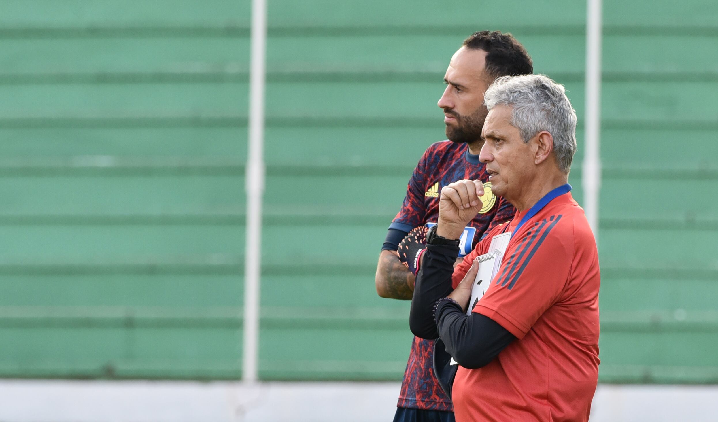 Reinaldo Rueda  técnico de la selección colombiana de fútbol  en el entrenamiento de la Selección Colombia Masculina de Mayores, realizado en el estadio Ramón Tahuichi Aguilera en Santa Cruz de la Sierra, Bolivia
Derechos de fotografía autorizados por FCF
Bolivia sep 1 del 2021
