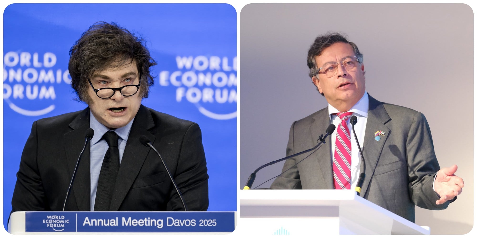 Javier Milei y Gustavo Petro.