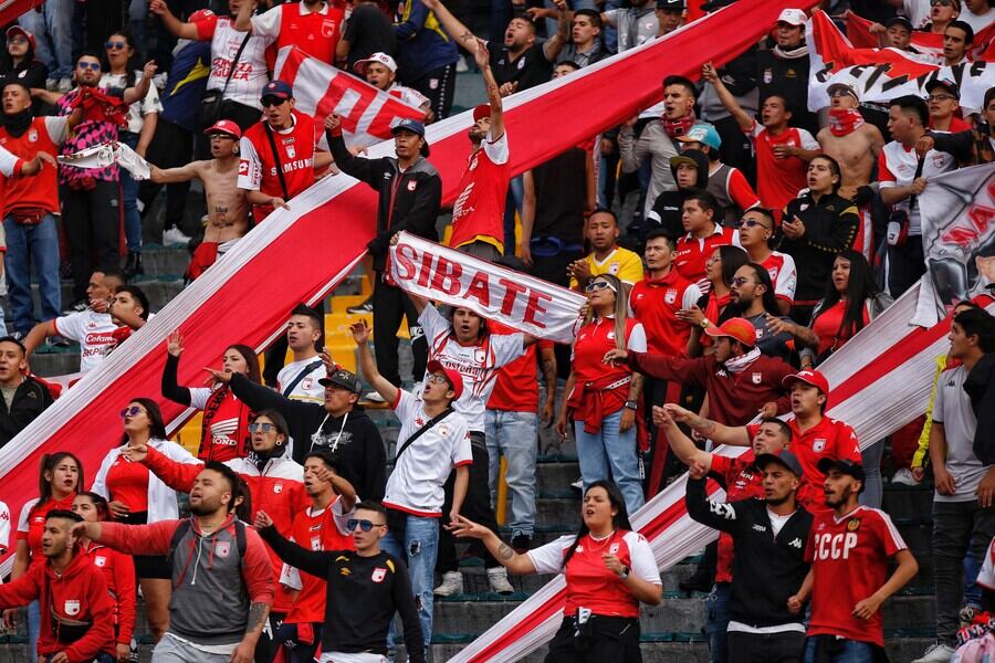 Hinchada de Santa Fe en El Campín.
