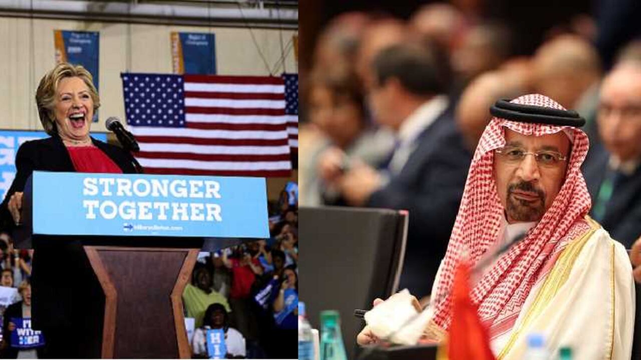 Hillary Clinton vs Reunión de la Opep. Getty Images